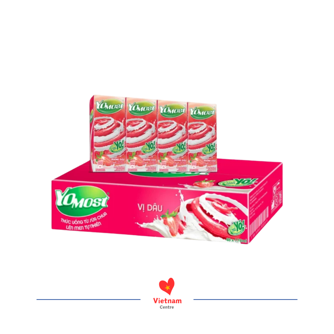 3 Sữa chua uống hương dâu YoMost - thùng 48 hộp 180ml - Image 1