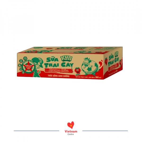 Sữa trái cây Kun hương dâu 180ml - thùng 48 hộp 180ml - Image 3