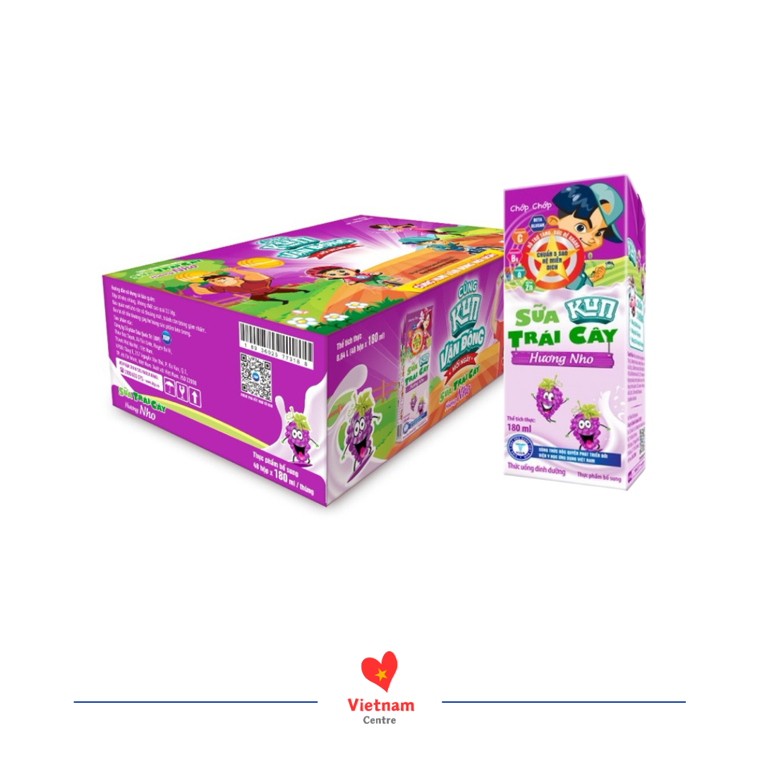 sua_kun_nho_1 Sữa trái cây Kun hương nho - thùng 48 hộp 180ml - Image 1