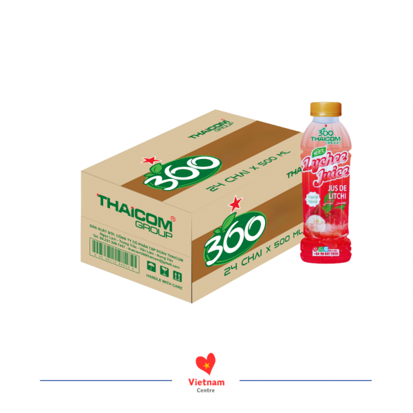 Nước ép vải 360 – thùng 24 chai 500ml