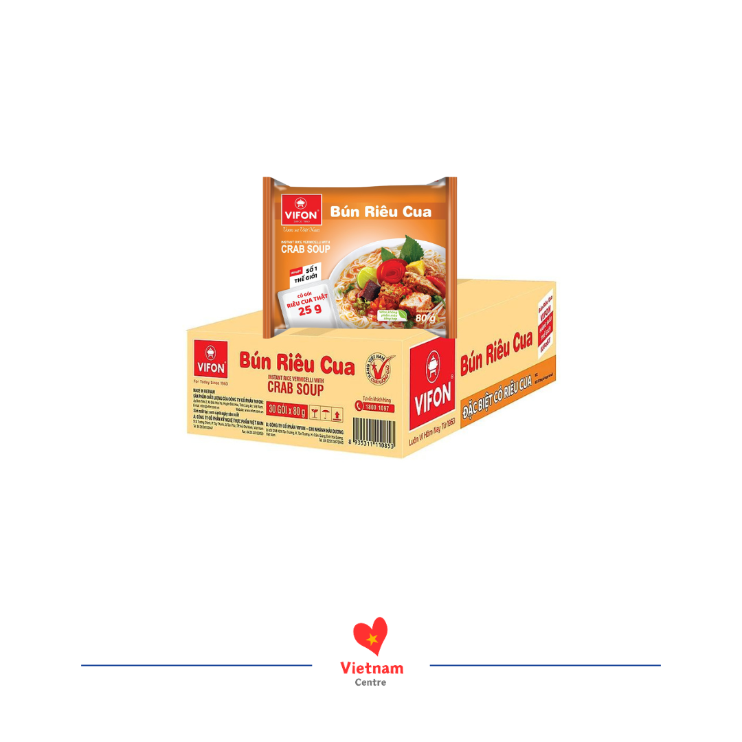bún riêu cua Bún riêu cua Vifon – thùng 30 gói 80g - Image 1