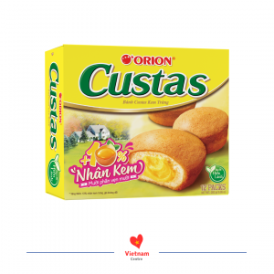 Bánh bông lan Custas nhân kem trứng - hộp 12 cái