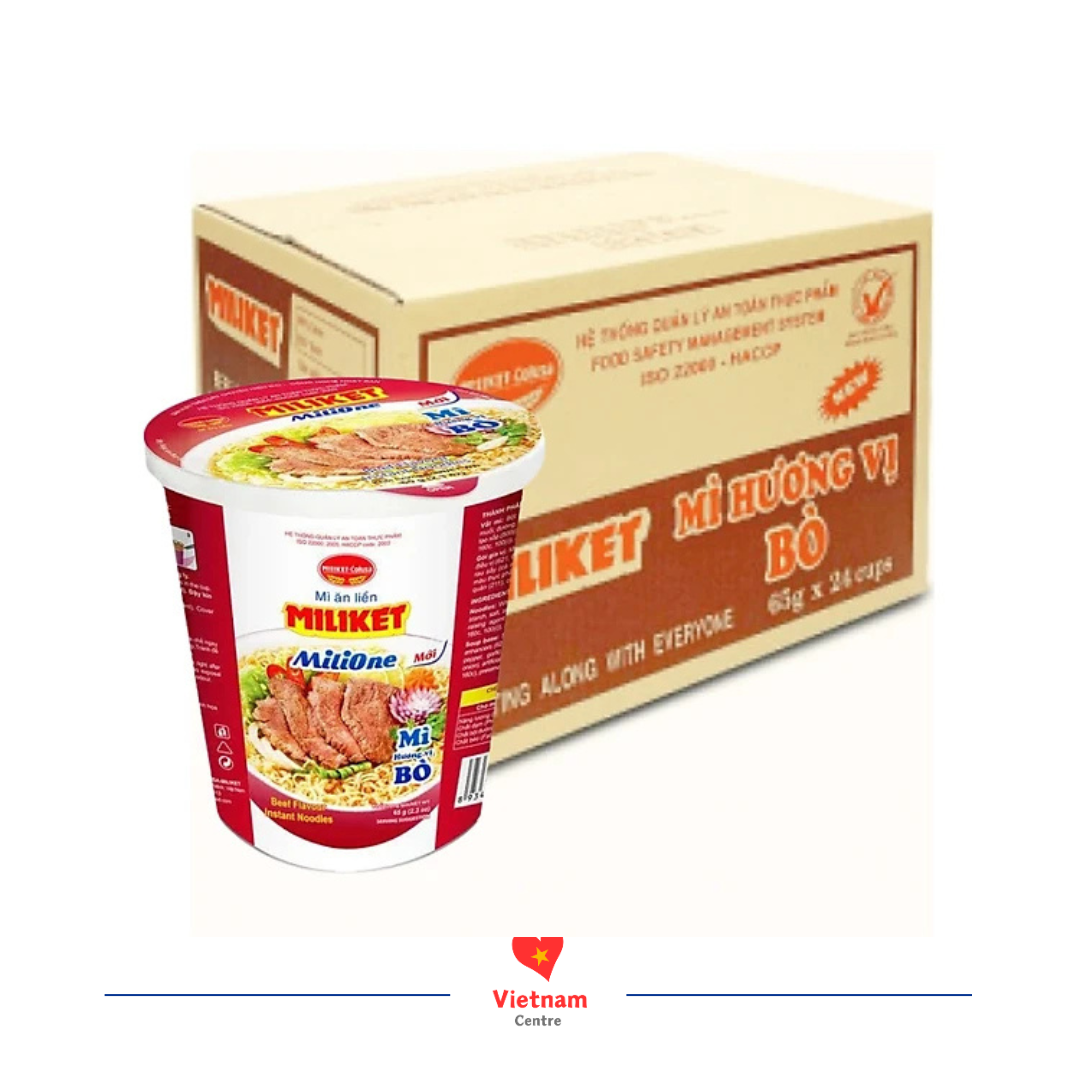 miliket-bo-thung-24-ly Mì ăn liền Miliket vị bò - thùng 24 ly 65g - Image 2