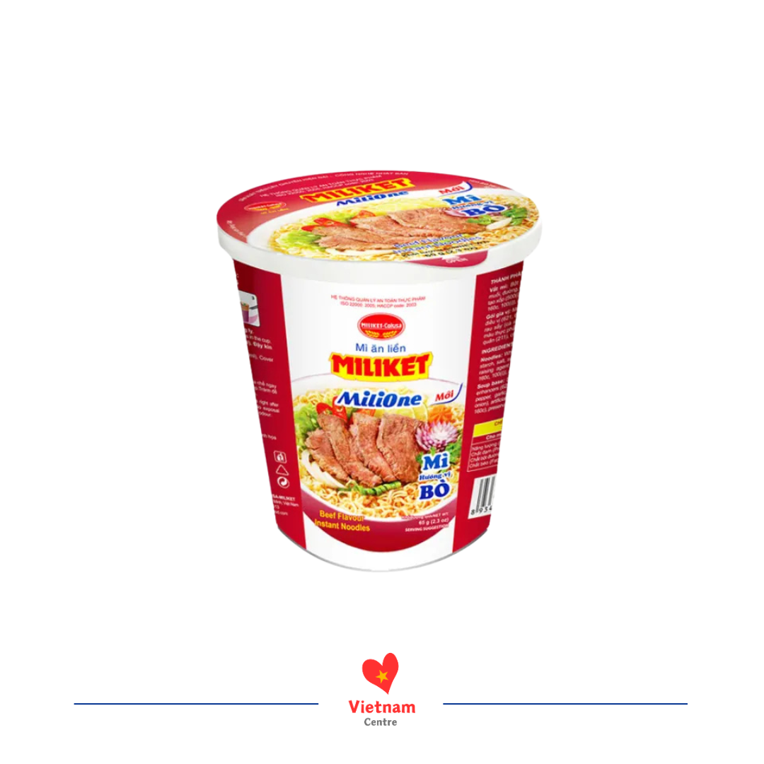 miliket-bo Mì ăn liền Miliket vị bò - thùng 24 ly 65g - Image 1