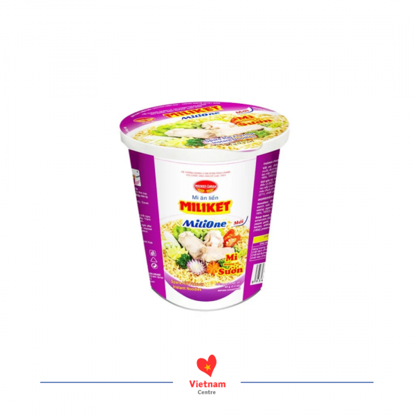 Mì ăn liền Miliket vị sườn - thùng 24 ly 65g