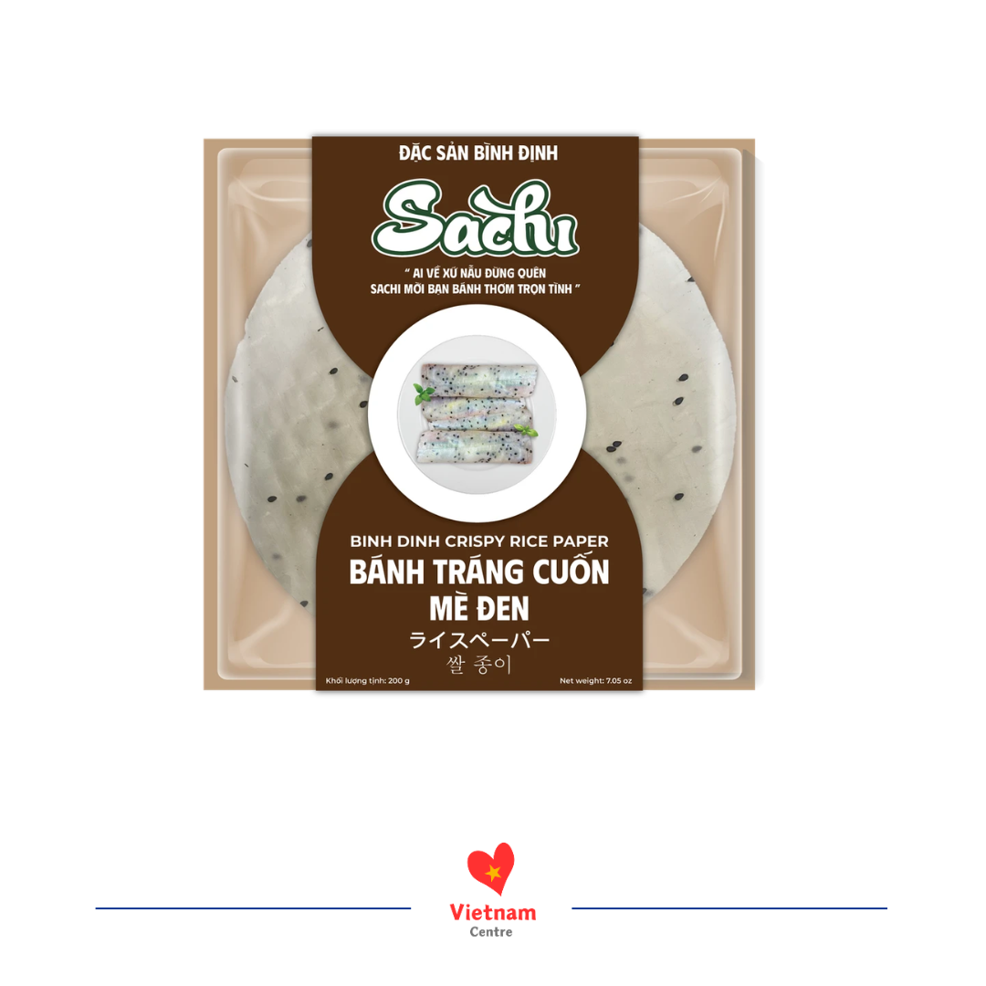 Bánh tráng mè đen Bánh tráng mè đen Sachi - gói 200g - Image 1